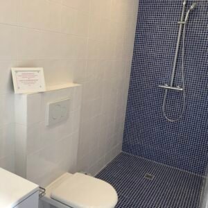 Salle de bains avec une douche italienne